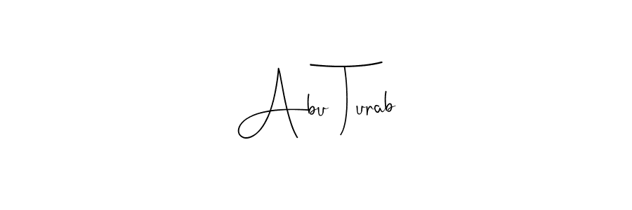 How to make Abu Turab name signature. Use Andilay-7BmLP style for creating short signs online. This is the latest handwritten sign. Abu Turab signature style 4 images and pictures png