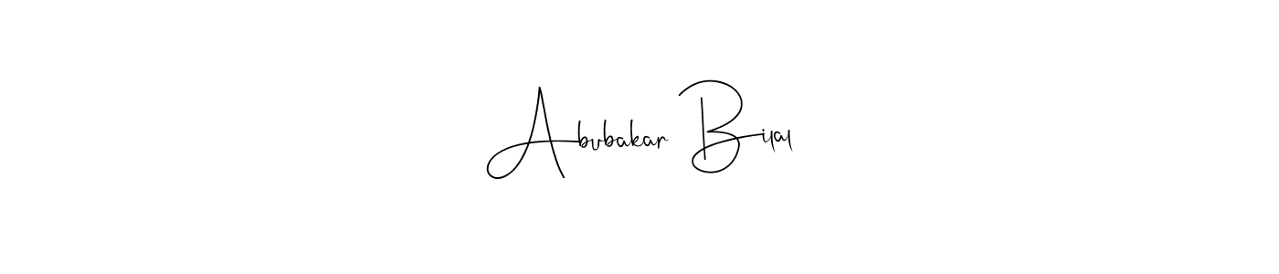 Also we have Abubakar Bilal name is the best signature style. Create professional handwritten signature collection using Andilay-7BmLP autograph style. Abubakar Bilal signature style 4 images and pictures png