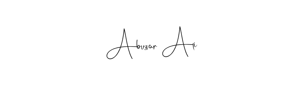 Create a beautiful signature design for name Abuzar Ali. With this signature (Andilay-7BmLP) fonts, you can make a handwritten signature for free. Abuzar Ali signature style 4 images and pictures png