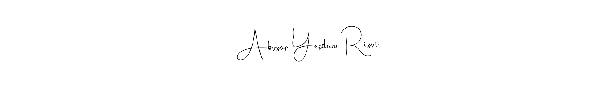 The best way (Andilay-7BmLP) to make a short signature is to pick only two or three words in your name. The name Abuzar Yesdani Rizvi include a total of six letters. For converting this name. Abuzar Yesdani Rizvi signature style 4 images and pictures png