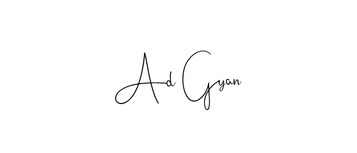 Ad Gyan stylish signature style. Best Handwritten Sign (Andilay-7BmLP) for my name. Handwritten Signature Collection Ideas for my name Ad Gyan. Ad Gyan signature style 4 images and pictures png