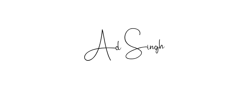 Andilay-7BmLP is a professional signature style that is perfect for those who want to add a touch of class to their signature. It is also a great choice for those who want to make their signature more unique. Get Ad Singh name to fancy signature for free. Ad Singh signature style 4 images and pictures png