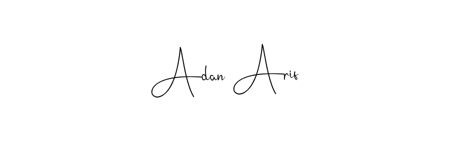 How to make Adan Arif name signature. Use Andilay-7BmLP style for creating short signs online. This is the latest handwritten sign. Adan Arif signature style 4 images and pictures png