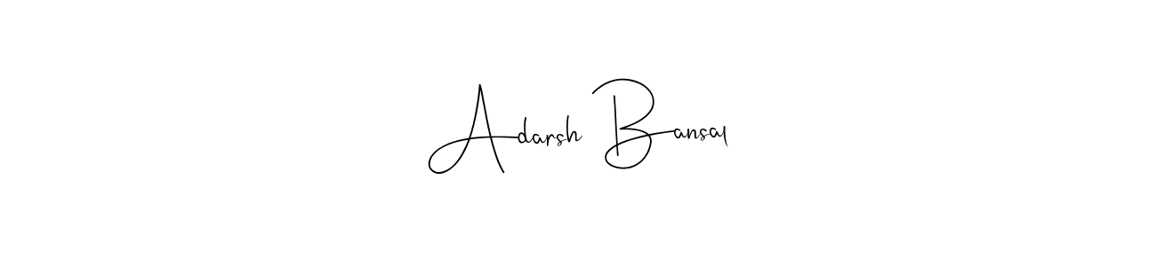 The best way (Andilay-7BmLP) to make a short signature is to pick only two or three words in your name. The name Adarsh Bansal include a total of six letters. For converting this name. Adarsh Bansal signature style 4 images and pictures png