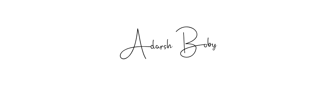 Similarly Andilay-7BmLP is the best handwritten signature design. Signature creator online .You can use it as an online autograph creator for name Adarsh Boby. Adarsh Boby signature style 4 images and pictures png