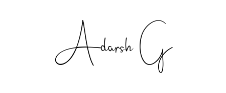 Upgrade your professional image with Adarsh G signature created with Andilay-7BmLP font. Fast, free, and watermark-free download. Adarsh G signature style 4 images and pictures png