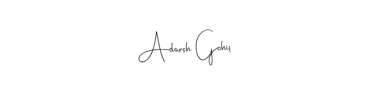 You can use this online signature creator to create a handwritten signature for the name Adarsh Gohil. This is the best online autograph maker. Adarsh Gohil signature style 4 images and pictures png