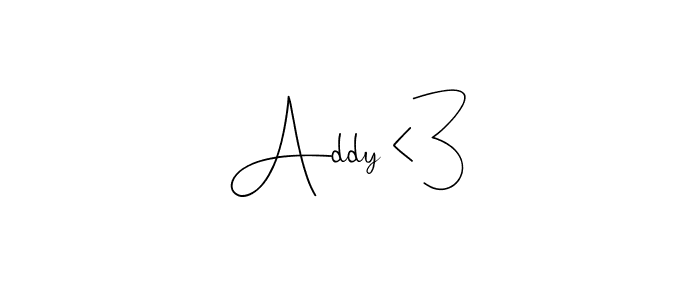 Create a beautiful signature design for name Addy <3. With this signature (Andilay-7BmLP) fonts, you can make a handwritten signature for free. Addy <3 signature style 4 images and pictures png