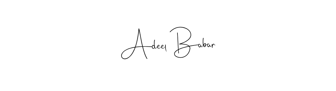 Also You can easily find your signature by using the search form. We will create Adeel Babar name handwritten signature images for you free of cost using Andilay-7BmLP sign style. Adeel Babar signature style 4 images and pictures png