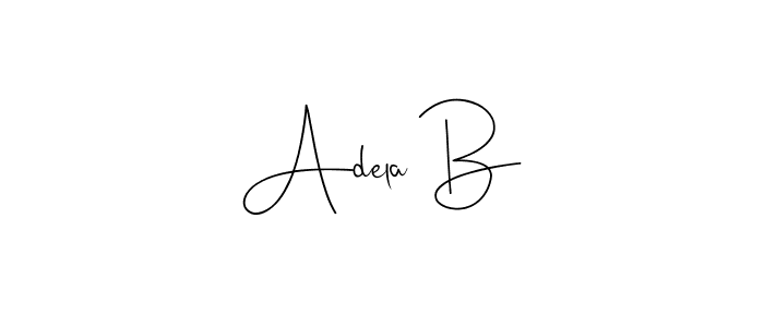 Also You can easily find your signature by using the search form. We will create Adela B name handwritten signature images for you free of cost using Andilay-7BmLP sign style. Adela B signature style 4 images and pictures png