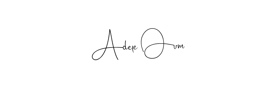 How to make Adele Oum name signature. Use Andilay-7BmLP style for creating short signs online. This is the latest handwritten sign. Adele Oum signature style 4 images and pictures png