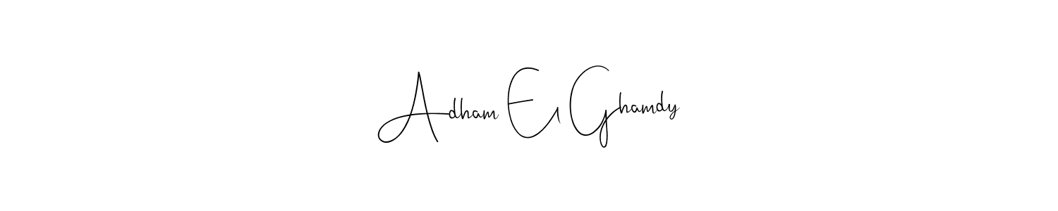 This is the best signature style for the Adham El Ghamdy name. Also you like these signature font (Andilay-7BmLP). Mix name signature. Adham El Ghamdy signature style 4 images and pictures png