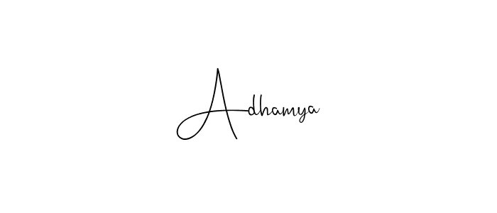 Similarly Andilay-7BmLP is the best handwritten signature design. Signature creator online .You can use it as an online autograph creator for name Adhamya. Adhamya signature style 4 images and pictures png