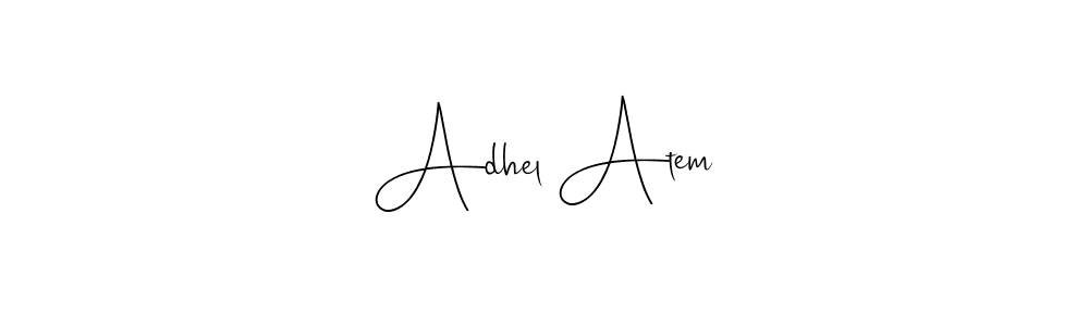 Design your own signature with our free online signature maker. With this signature software, you can create a handwritten (Andilay-7BmLP) signature for name Adhel Atem. Adhel Atem signature style 4 images and pictures png