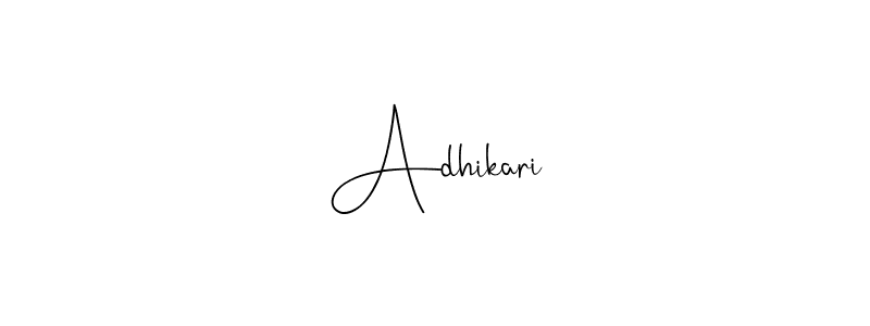 Create a beautiful signature design for name Adhikari. With this signature (Andilay-7BmLP) fonts, you can make a handwritten signature for free. Adhikari signature style 4 images and pictures png