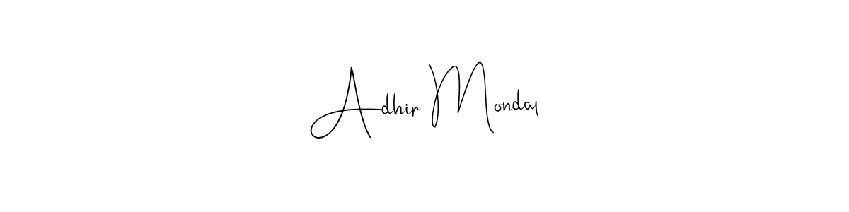 The best way (Andilay-7BmLP) to make a short signature is to pick only two or three words in your name. The name Adhir Mondal include a total of six letters. For converting this name. Adhir Mondal signature style 4 images and pictures png