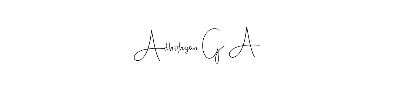 Also we have Adhithyan G A name is the best signature style. Create professional handwritten signature collection using Andilay-7BmLP autograph style. Adhithyan G A signature style 4 images and pictures png