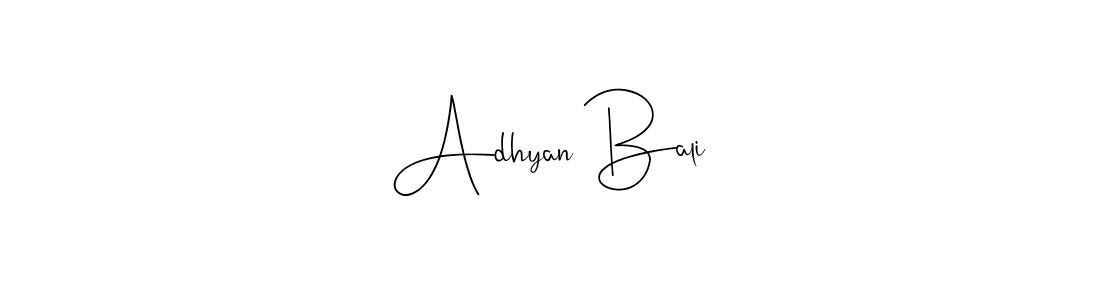 You can use this online signature creator to create a handwritten signature for the name Adhyan Bali. This is the best online autograph maker. Adhyan Bali signature style 4 images and pictures png