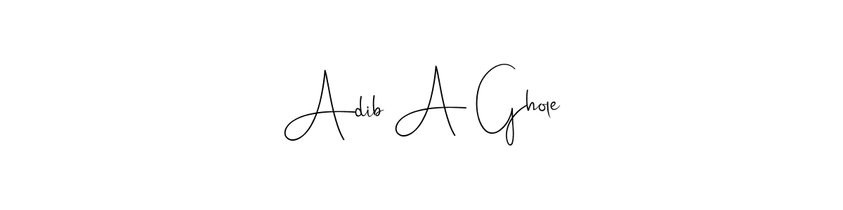 if you are searching for the best signature style for your name Adib A Ghole. so please give up your signature search. here we have designed multiple signature styles  using Andilay-7BmLP. Adib A Ghole signature style 4 images and pictures png