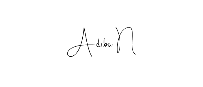 Create a beautiful signature design for name Adiba N. With this signature (Andilay-7BmLP) fonts, you can make a handwritten signature for free. Adiba N signature style 4 images and pictures png