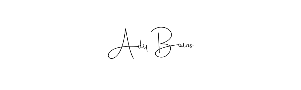 How to make Adil Bains name signature. Use Andilay-7BmLP style for creating short signs online. This is the latest handwritten sign. Adil Bains signature style 4 images and pictures png