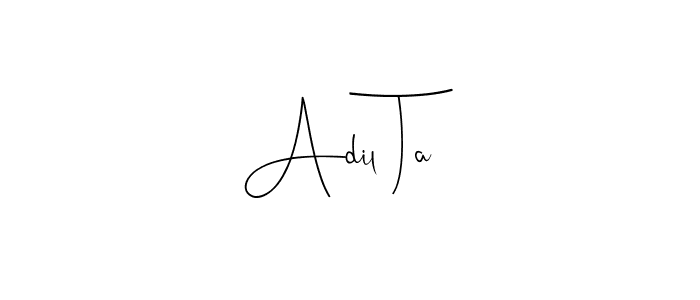 You can use this online signature creator to create a handwritten signature for the name Adil Ta. This is the best online autograph maker. Adil Ta signature style 4 images and pictures png