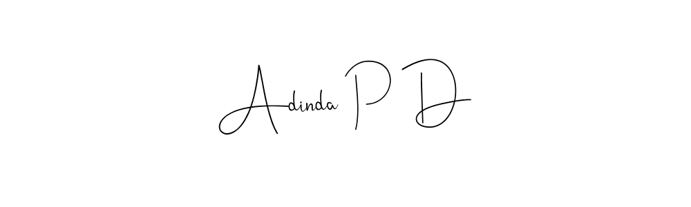 Design your own signature with our free online signature maker. With this signature software, you can create a handwritten (Andilay-7BmLP) signature for name Adinda P D. Adinda P D signature style 4 images and pictures png