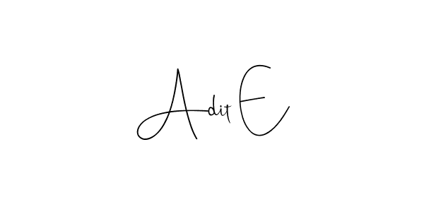 This is the best signature style for the Adit E name. Also you like these signature font (Andilay-7BmLP). Mix name signature. Adit E signature style 4 images and pictures png