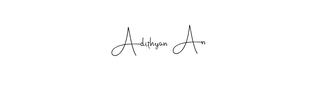 How to make Adithyan An name signature. Use Andilay-7BmLP style for creating short signs online. This is the latest handwritten sign. Adithyan An signature style 4 images and pictures png