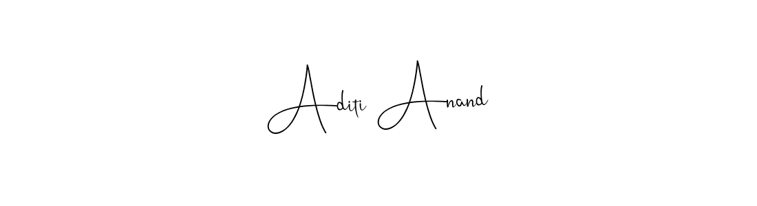 How to make Aditi Anand name signature. Use Andilay-7BmLP style for creating short signs online. This is the latest handwritten sign. Aditi Anand signature style 4 images and pictures png