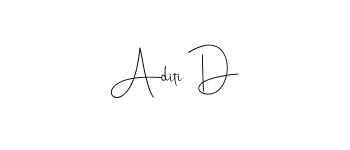 It looks lik you need a new signature style for name Aditi D. Design unique handwritten (Andilay-7BmLP) signature with our free signature maker in just a few clicks. Aditi D signature style 4 images and pictures png