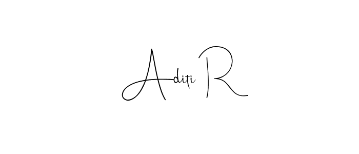 How to make Aditi R name signature. Use Andilay-7BmLP style for creating short signs online. This is the latest handwritten sign. Aditi R signature style 4 images and pictures png