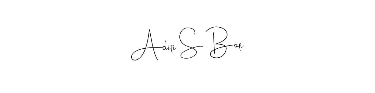 if you are searching for the best signature style for your name Aditi S Bali. so please give up your signature search. here we have designed multiple signature styles  using Andilay-7BmLP. Aditi S Bali signature style 4 images and pictures png