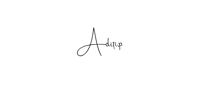 Use a signature maker to create a handwritten signature online. With this signature software, you can design (Andilay-7BmLP) your own signature for name Aditi.p. Aditi.p signature style 4 images and pictures png