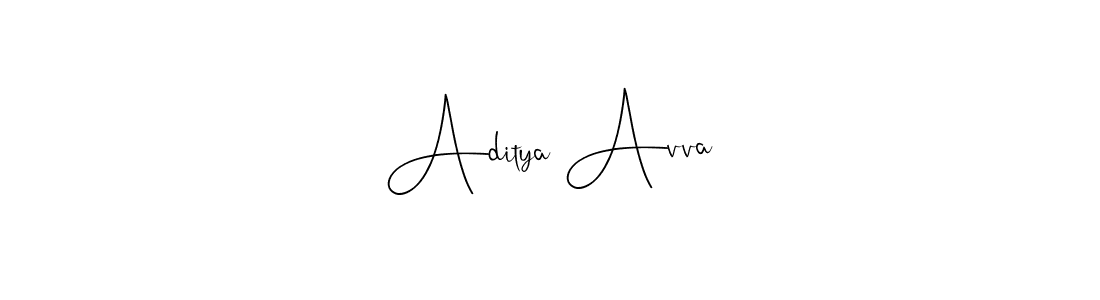 The best way (Andilay-7BmLP) to make a short signature is to pick only two or three words in your name. The name Aditya Avva include a total of six letters. For converting this name. Aditya Avva signature style 4 images and pictures png