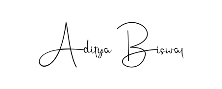 A modern signature idea for name Aditya Biswal using Andilay-7BmLP font. Clean strokes and elegant curves make it stand out instantly. Aditya Biswal signature style 4 images and pictures png