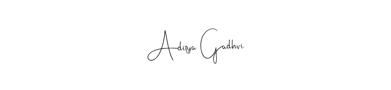You can use this online signature creator to create a handwritten signature for the name Aditya Gadhvi. This is the best online autograph maker. Aditya Gadhvi signature style 4 images and pictures png