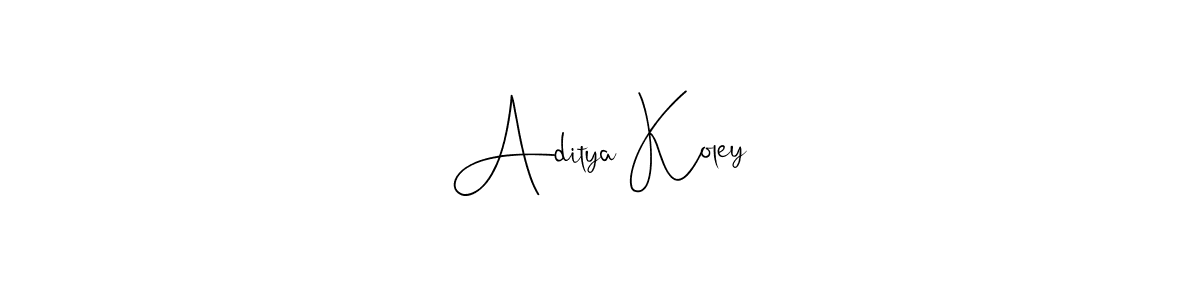 Andilay-7BmLP is a professional signature style that is perfect for those who want to add a touch of class to their signature. It is also a great choice for those who want to make their signature more unique. Get Aditya Koley name to fancy signature for free. Aditya Koley signature style 4 images and pictures png