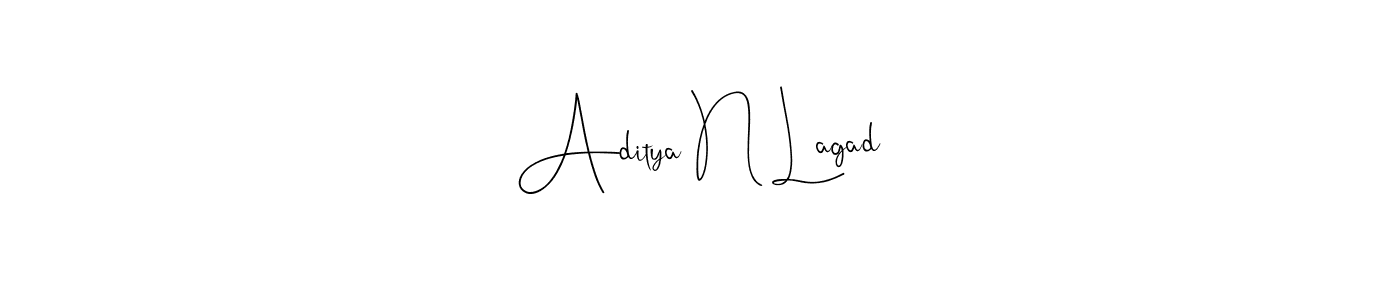 This is the best signature style for the Aditya N Lagad name. Also you like these signature font (Andilay-7BmLP). Mix name signature. Aditya N Lagad signature style 4 images and pictures png