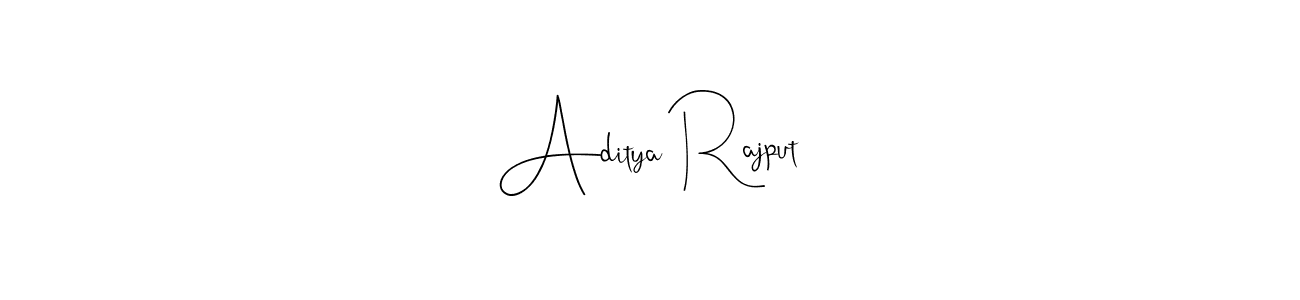 if you are searching for the best signature style for your name Aditya Rajput. so please give up your signature search. here we have designed multiple signature styles  using Andilay-7BmLP. Aditya Rajput signature style 4 images and pictures png