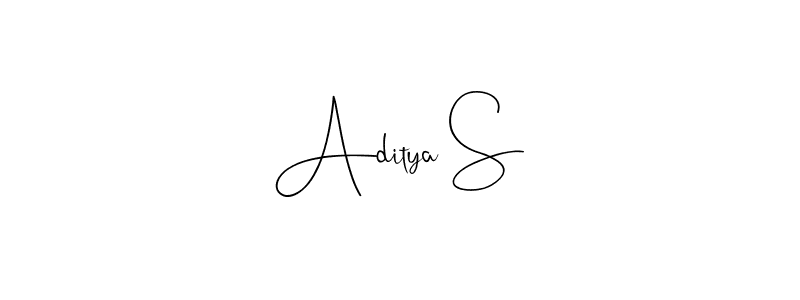 Make a beautiful signature design for name Aditya S. With this signature (Andilay-7BmLP) style, you can create a handwritten signature for free. Aditya S signature style 4 images and pictures png