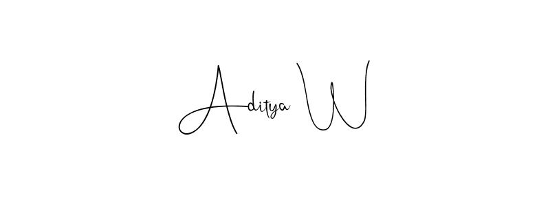 Also we have Aditya W name is the best signature style. Create professional handwritten signature collection using Andilay-7BmLP autograph style. Aditya W signature style 4 images and pictures png