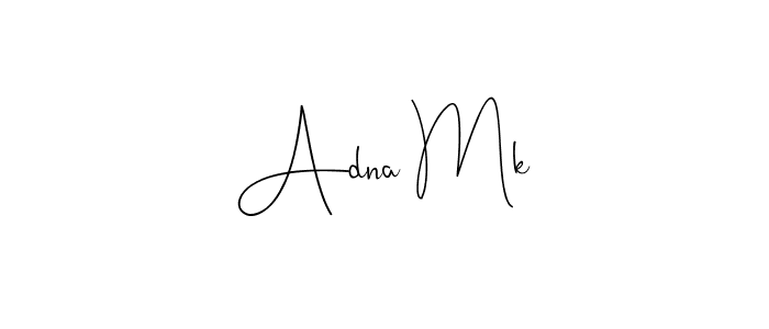 Use a signature maker to create a handwritten signature online. With this signature software, you can design (Andilay-7BmLP) your own signature for name Adna Mk. Adna Mk signature style 4 images and pictures png