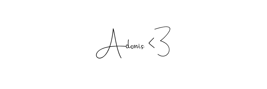 Design your own signature with our free online signature maker. With this signature software, you can create a handwritten (Andilay-7BmLP) signature for name Adonis <3. Adonis <3 signature style 4 images and pictures png