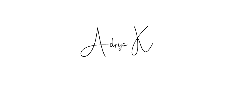 You can use this online signature creator to create a handwritten signature for the name Adrija K. This is the best online autograph maker. Adrija K signature style 4 images and pictures png