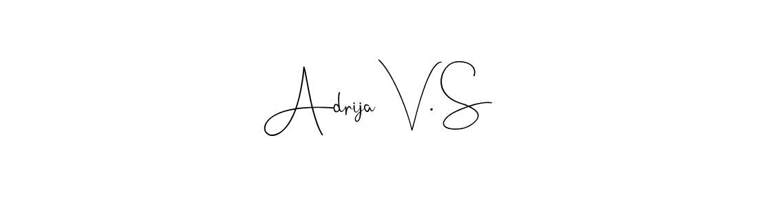 You can use this online signature creator to create a handwritten signature for the name Adrija V. S. This is the best online autograph maker. Adrija V. S signature style 4 images and pictures png