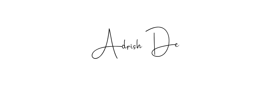 It looks lik you need a new signature style for name Adrish De. Design unique handwritten (Andilay-7BmLP) signature with our free signature maker in just a few clicks. Adrish De signature style 4 images and pictures png