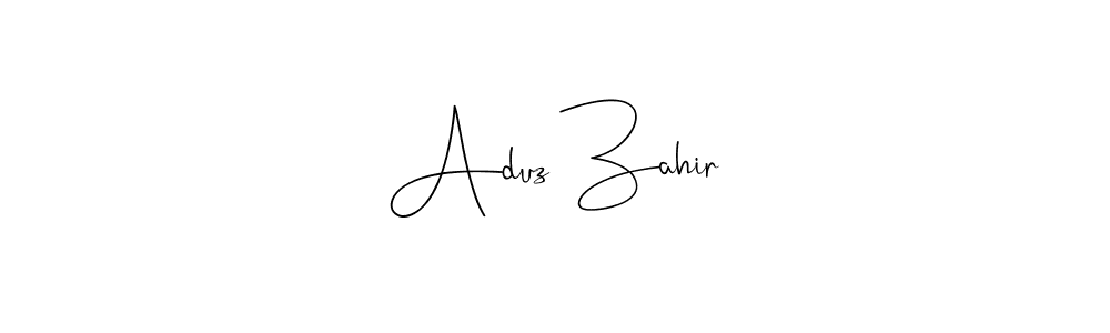 How to make Aduz Zahir name signature. Use Andilay-7BmLP style for creating short signs online. This is the latest handwritten sign. Aduz Zahir signature style 4 images and pictures png