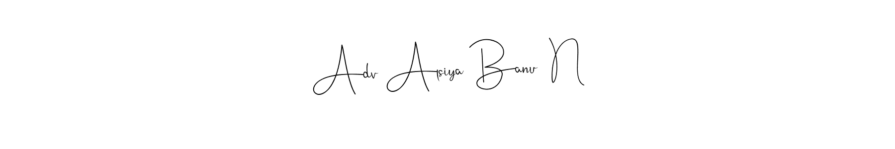 Also You can easily find your signature by using the search form. We will create Adv Alsiya Banu  N name handwritten signature images for you free of cost using Andilay-7BmLP sign style. Adv Alsiya Banu  N signature style 4 images and pictures png