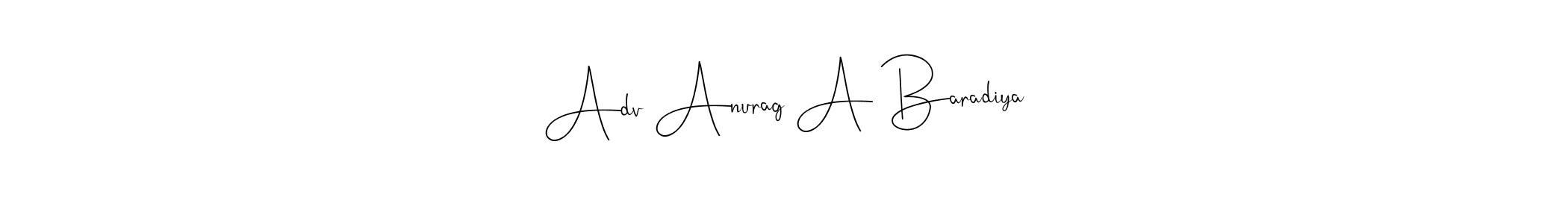 if you are searching for the best signature style for your name Adv Anurag A Baradiya. so please give up your signature search. here we have designed multiple signature styles  using Andilay-7BmLP. Adv Anurag A Baradiya signature style 4 images and pictures png